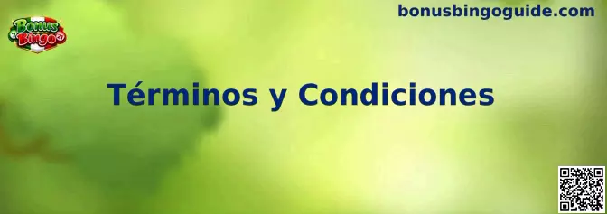 Documento representativo de los Términos y Condiciones de Bonus Bingo